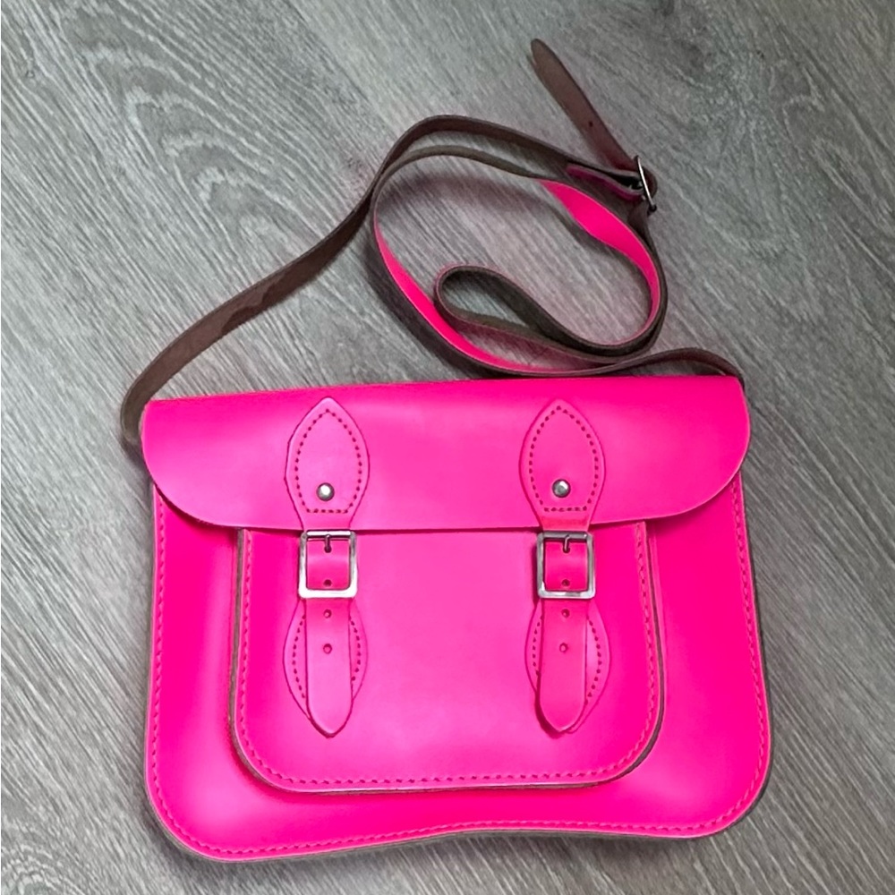 Vibrant Pink Crossbody Bag with Buckle Detail